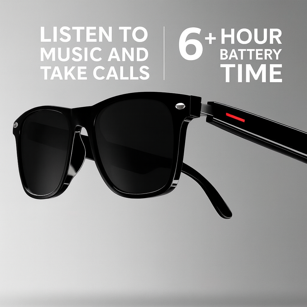 “LumeShark™ X1 Bluetooth Sunglasses – Wireless Music & Hands-Free Calls | 6H Playtime